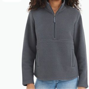 NWT Free Fly Apparel | Bamboo Sherpa Half Zip | Grey | Size Small